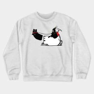 Grim Reaper and Ghost Cat at Christmas Crewneck Sweatshirt